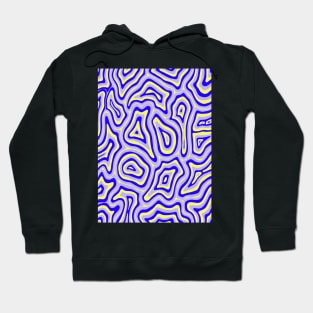 Blue Yellow Groovy Liquid Marble Swirls Hoodie